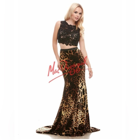 MacDuggal Leopard Print Prom Formal Beaded Animal SKIRT ONLY! Two piece 0313 - Picture 10 of 12